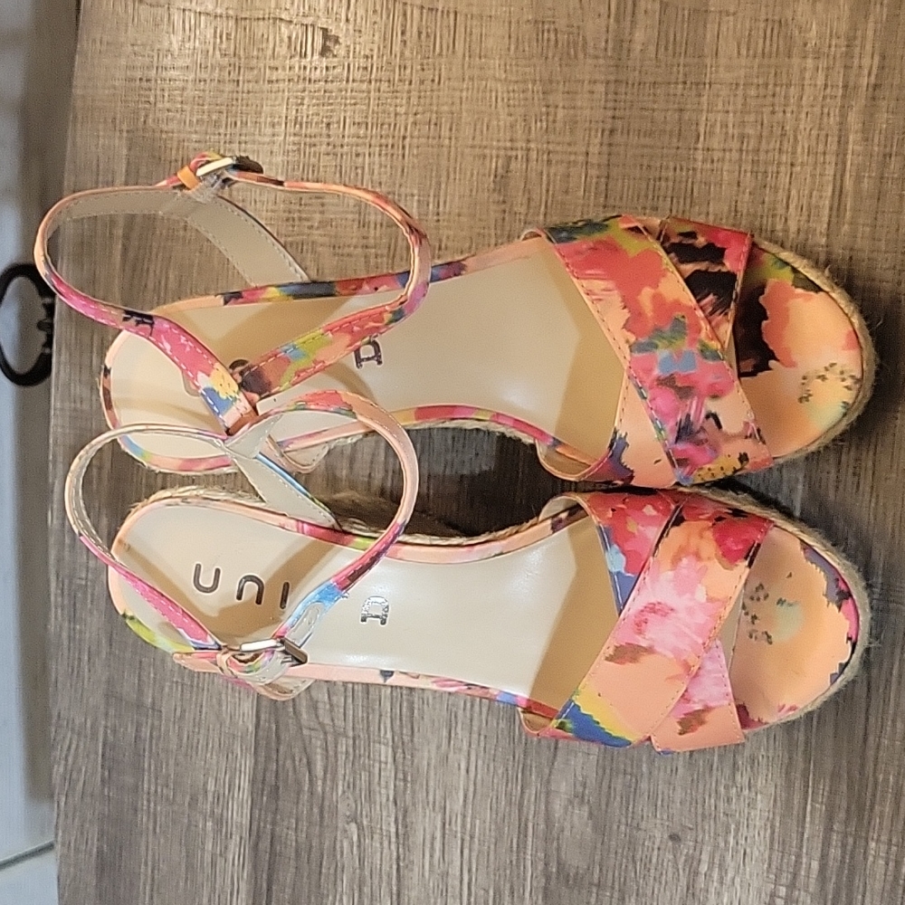 Bright Floral Wedges, Unisa, 8 1/2